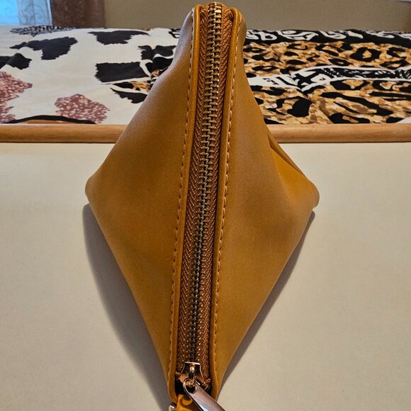 Mustard Yellow Triangular Zipper Bag - Picture 1 of 5